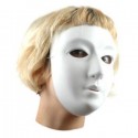 White flocked plastic mask x24