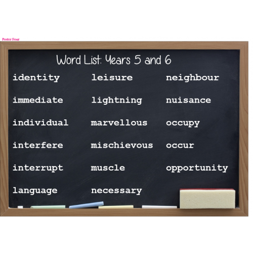 Yr 5 6 word list pack of 6 posters year six english new curriculum 